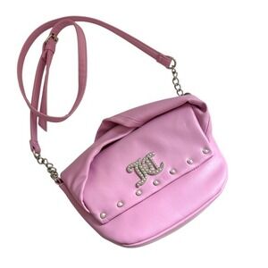 NWT Juicy Couture Fondant Pink Soft Bow Crossbody Faux Leather Bag Purse